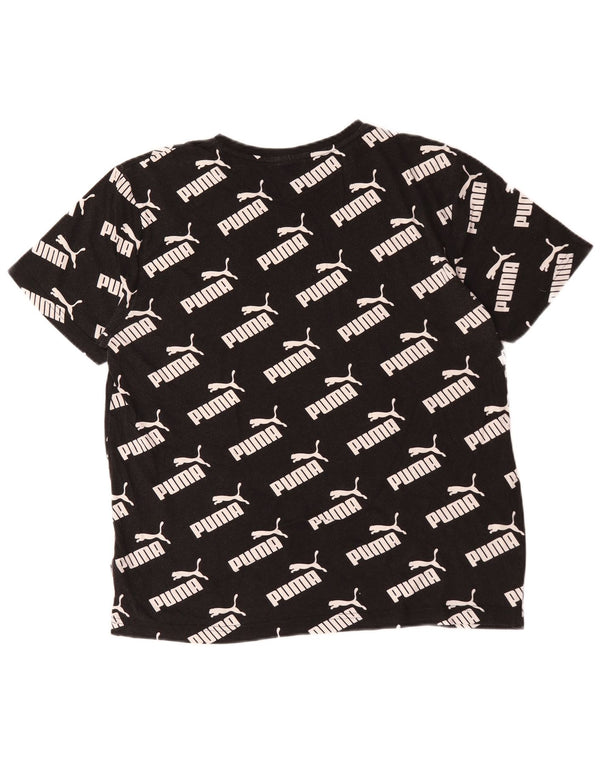 Puma Herre Grafisk T-Shirt Top Medium Sort Bomuld