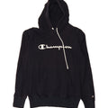 CHAMPION Mens Graphic Hoodie Jumper Medium Navy Blue Cotton Vintage Champion and Second-Hand Champion from Messina Hembry 