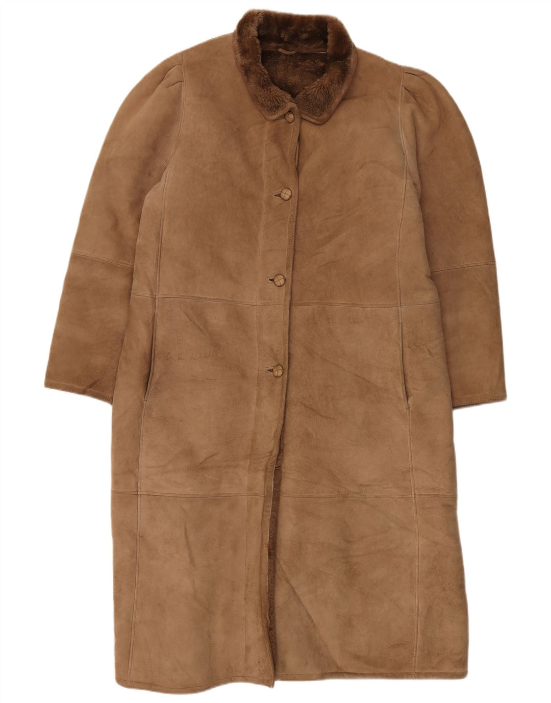 Vintage Dame Shearling Coat UK 16 Large Beige