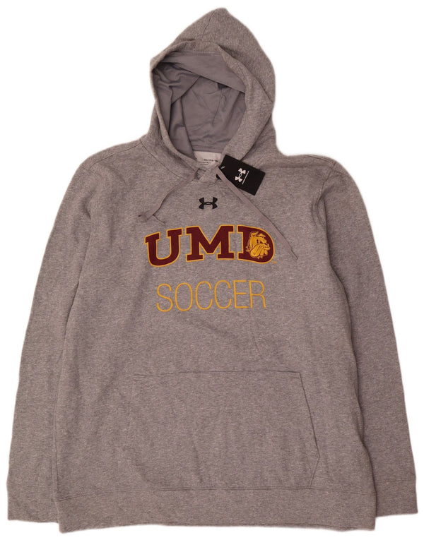 Under Armour Herre UMD Fodbold Grafisk Hoodie Jumper 2XL Grå Bomuld