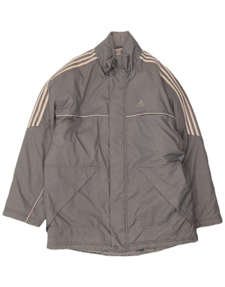 Adidas Herre Windbreaker Jacket UK 42/44 Stor Grå Polyamid