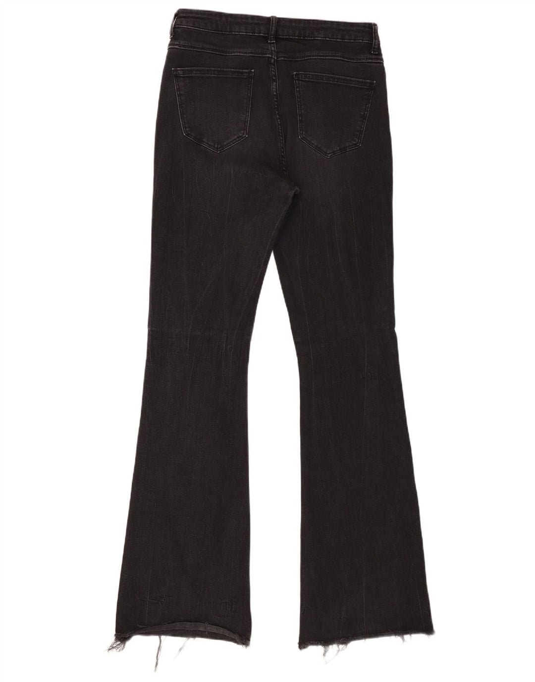 Zara Womens High Rise Flared Jeans EU 40 Medium W30 L34 Black Bomuld