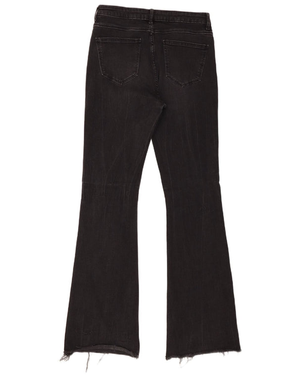 Zara Womens High Rise Flared Jeans EU 40 Medium W30 L34 Black Bomuld