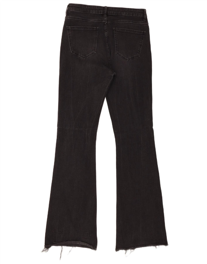 Zara Womens High Rise Flared Jeans EU 40 Medium W30 L34 Black Bomuld
