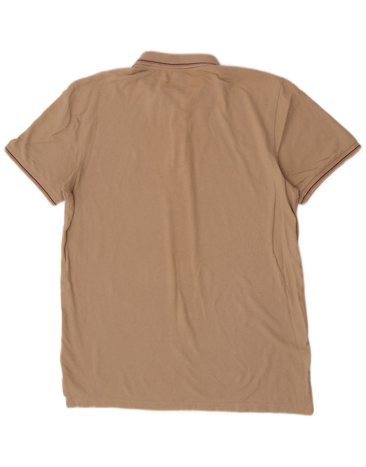 Lee Herre Regular Fit Polo Shirt Stor Beige Stribet Bomuld