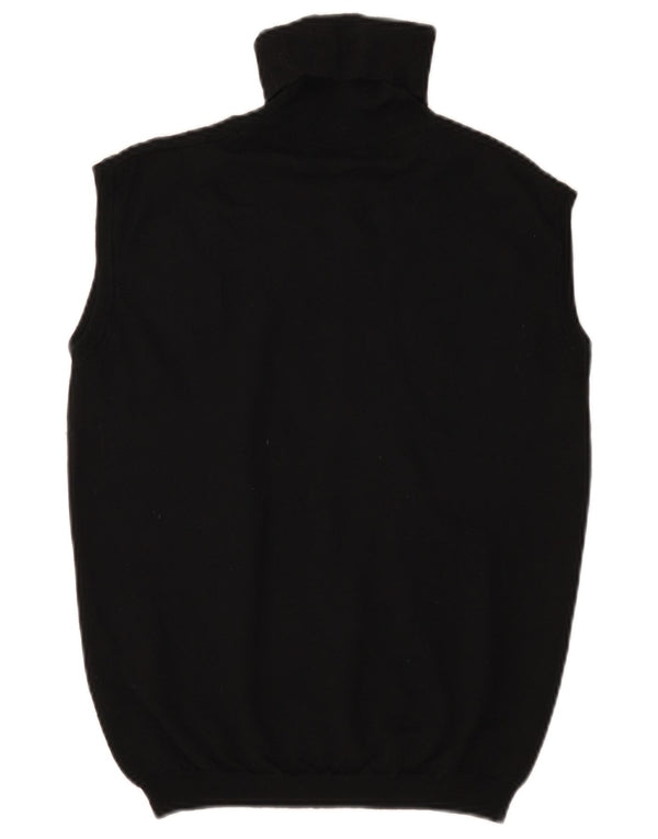Trussardi Dame Vest Tank Top UK 14 Large Black Merino Wool