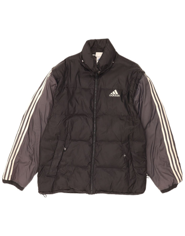 Adidas Mens Padded Jacket UK 40/42 Medium Black Colourblock Polyamide