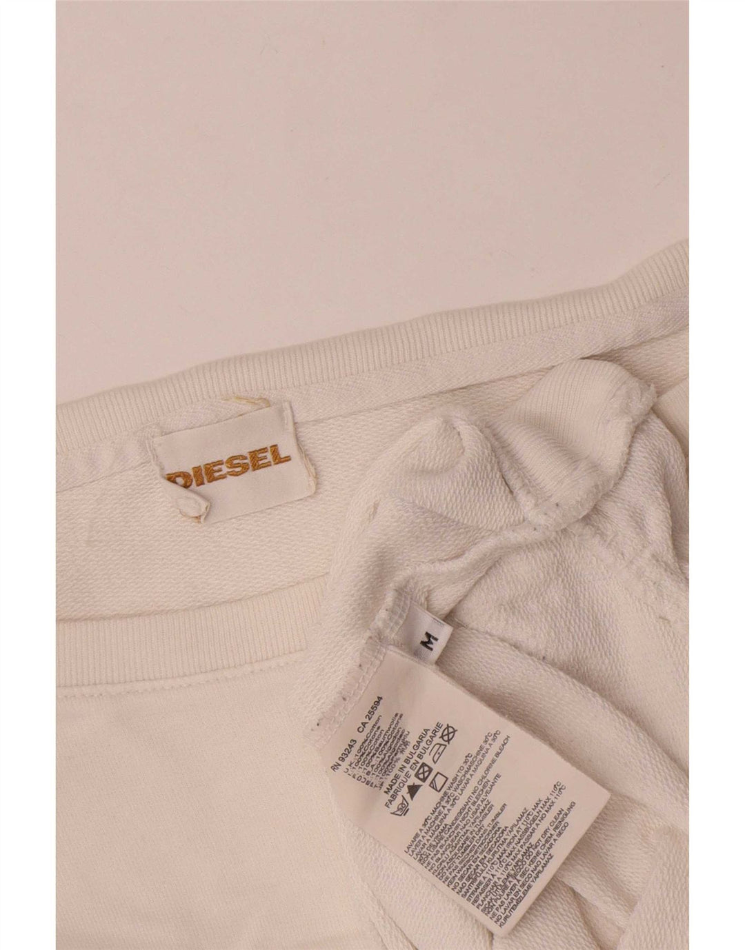 Diesel Dame Oversized Sweatshirt Jumper UK 14 Medium Hvid Bomuld