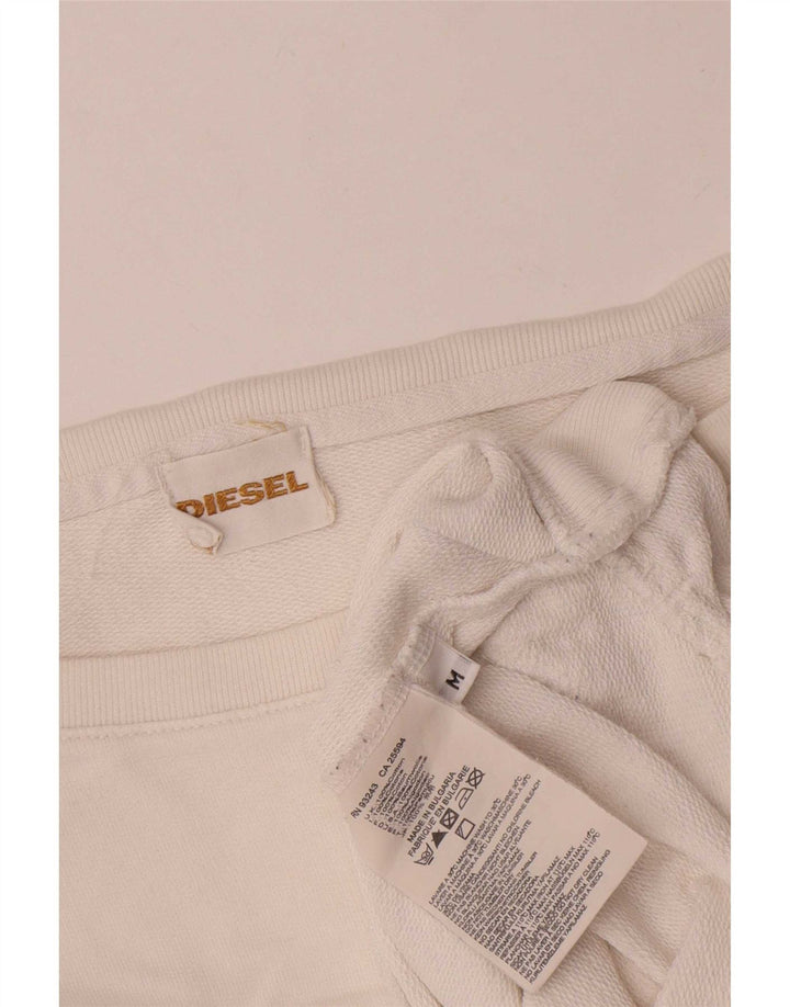 Diesel Dame Oversized Sweatshirt Jumper UK 14 Medium Hvid Bomuld