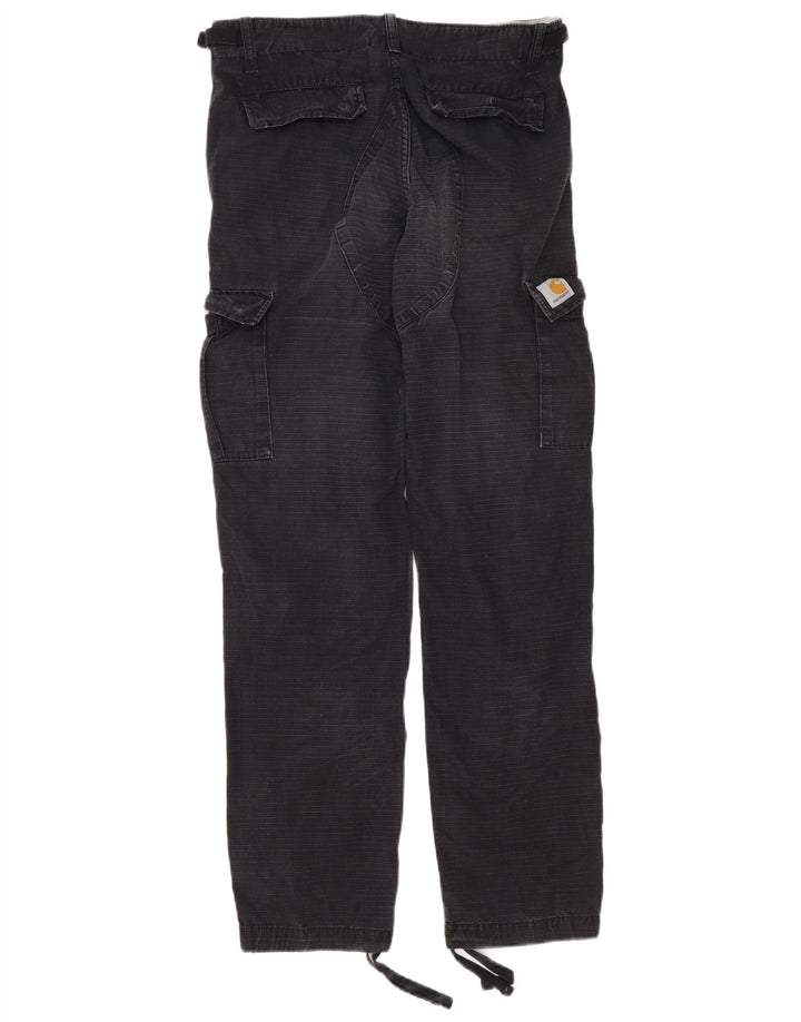 Carhartt Herre Straight Cargo Bukser W29 L32 Sort Gingham Bomuld