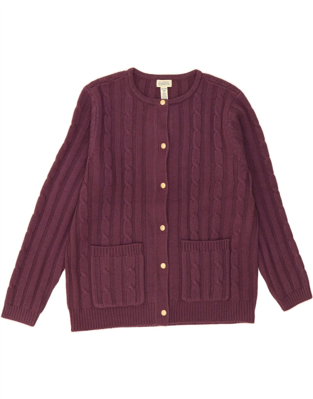 CLASSIC ELEMENTS Womens Elements Cardigan Sweater UK 18 XL Purple Acrylic Vintage Classic Elements and Second-Hand Classic Elements from Messina Hembry 