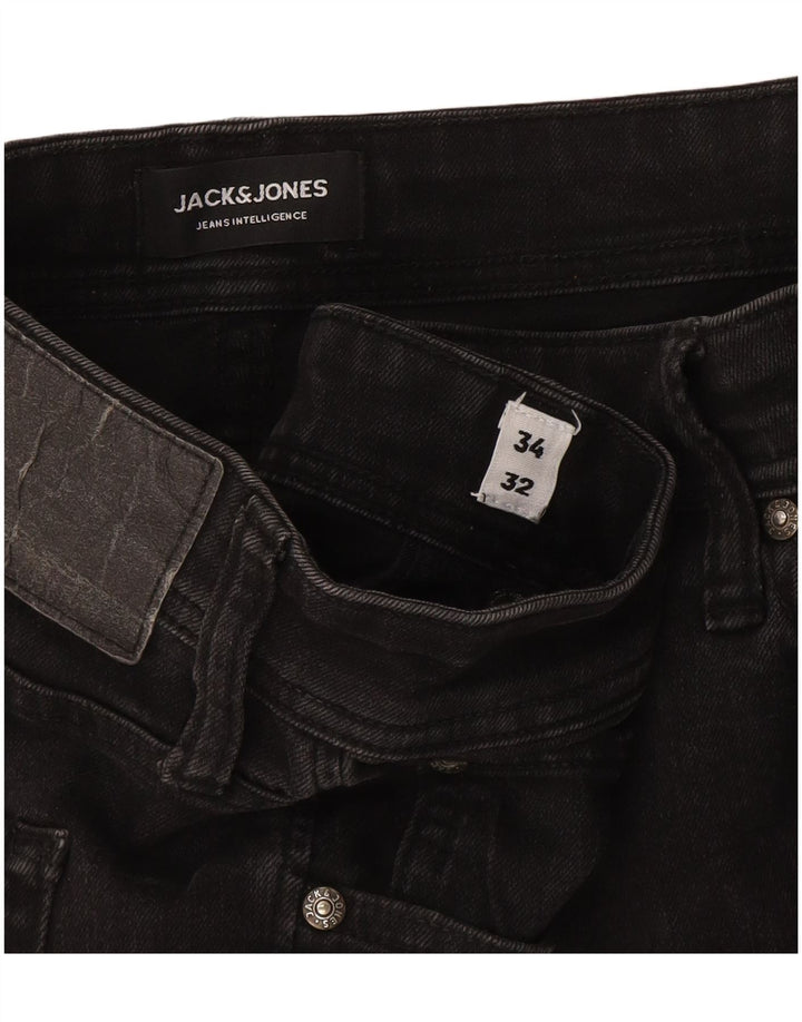 Jack & Jones Herre GLENN Slim Jeans W34 L32 Grå Bomuld