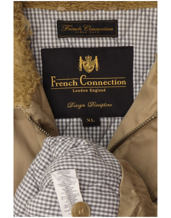 French Connection Herre Windbreaker Jacket UK 42 XL Beige Bomuld