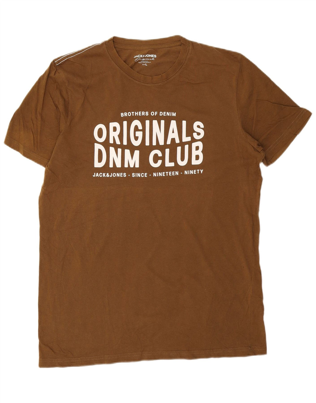 Jack & Jones Herre grafisk T-shirt Top Stor brun bomuld