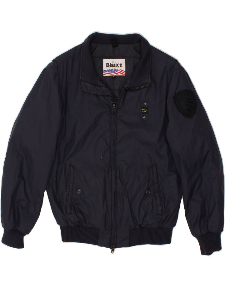 BLAUER Boys Bomber Jacket 11-12 Years Navy Blue Polyester Vintage Blauer and Second-Hand Blauer from Messina Hembry 