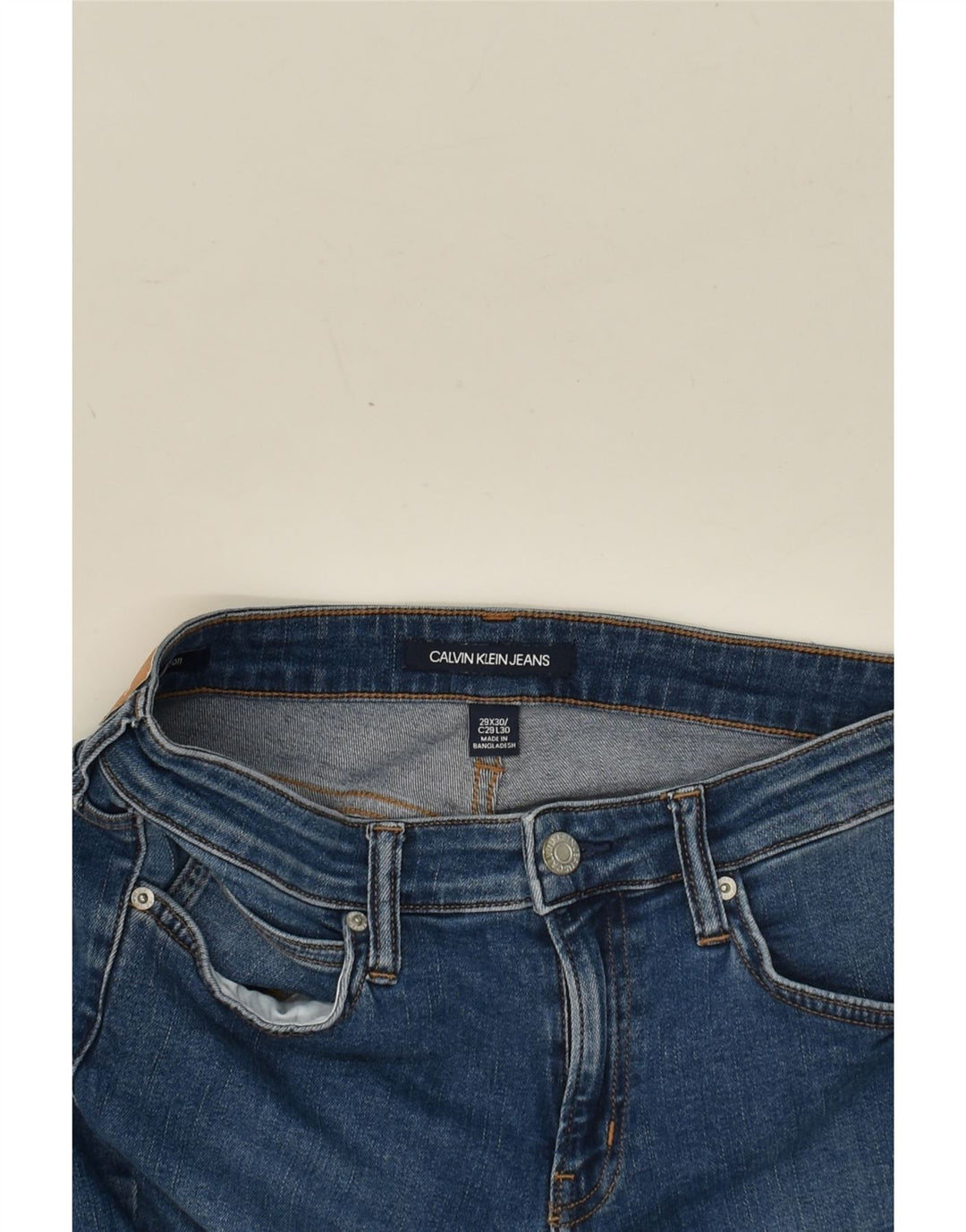 CALVIN KLEIN Womens Slim Jeans W29 L30  Navy Blue Cotton Vintage Calvin Klein and Second-Hand Calvin Klein from Messina Hembry 