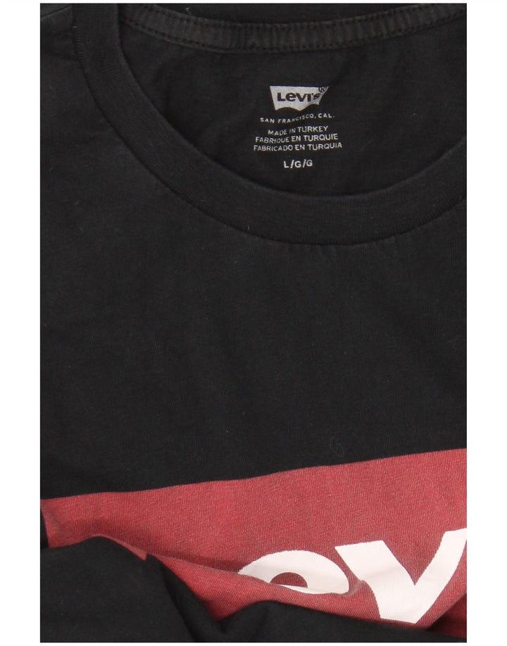 Levi's Herre Grafisk T-Shirt Top Stor Sort
