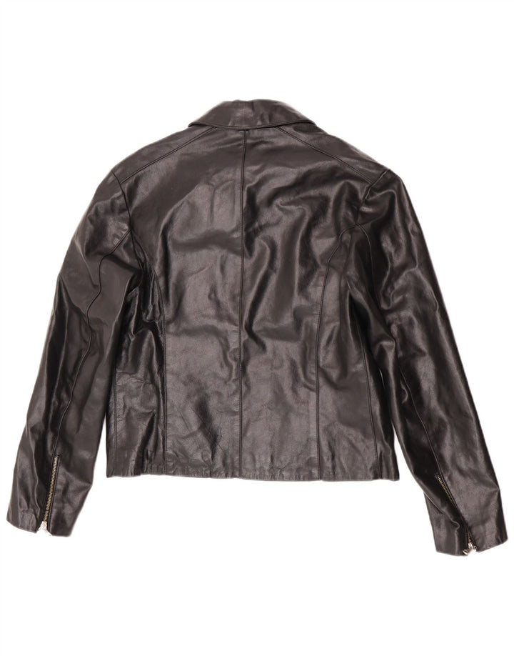 Vintage Herre Læderjakke UK 38 Medium Sort Læder