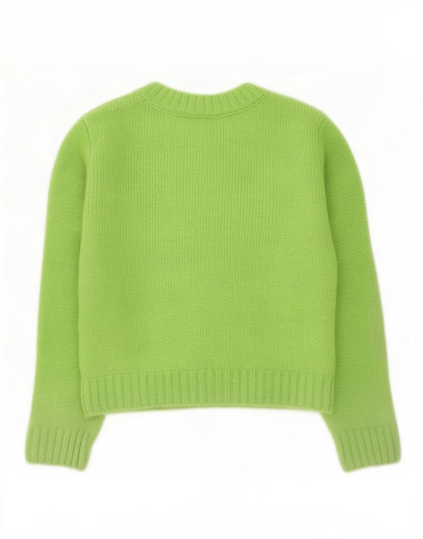 Zara Womens Crop Jumper Sweater UK 10 Small Green
