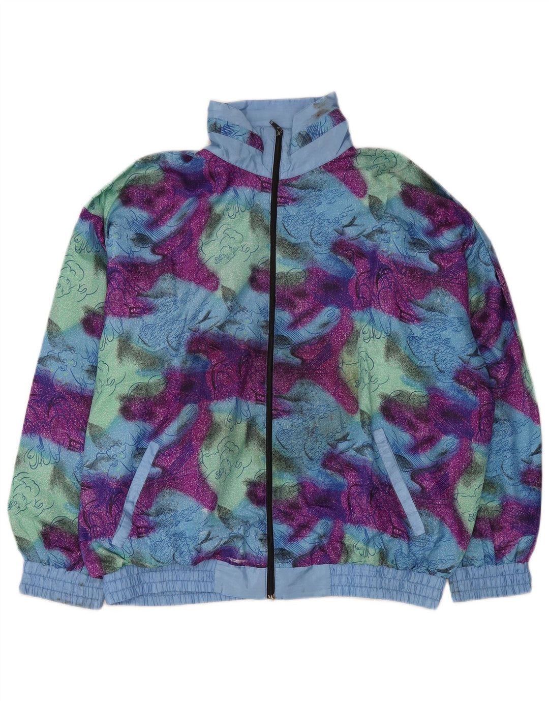 Vintage træningsdragt til mænd Topjakke XL Multifarvet Tie Dye