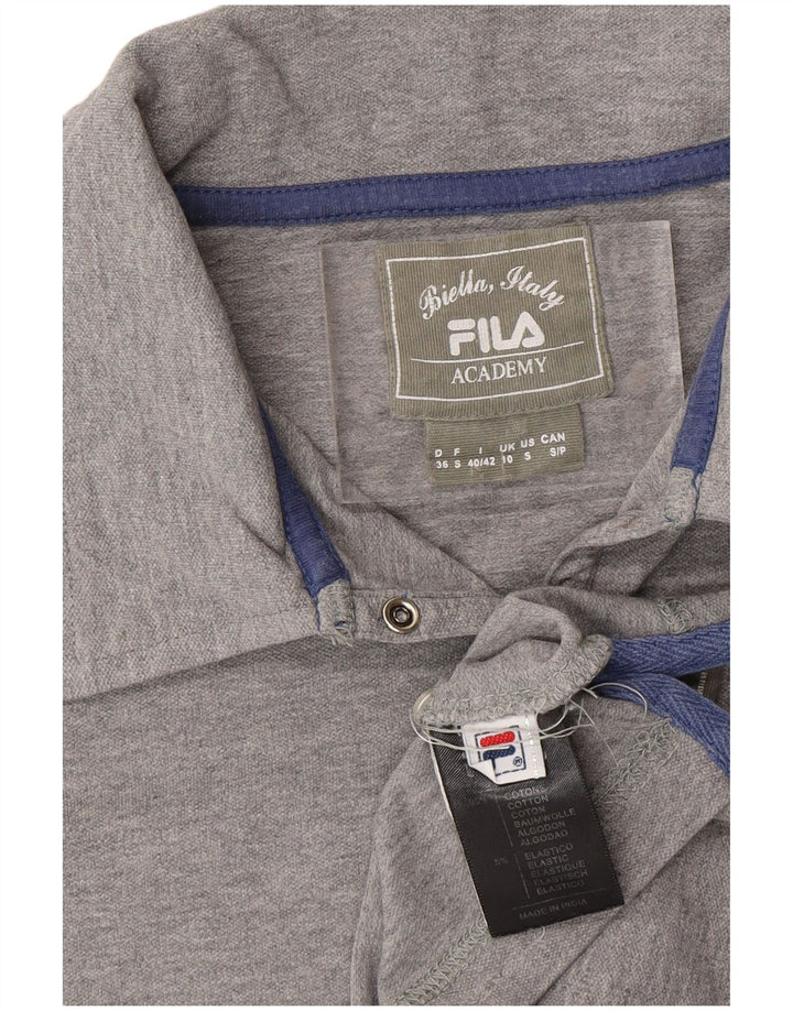 FILA Womens Crop ærmeløs poloshirt UK 10 Small Grey Bomuld