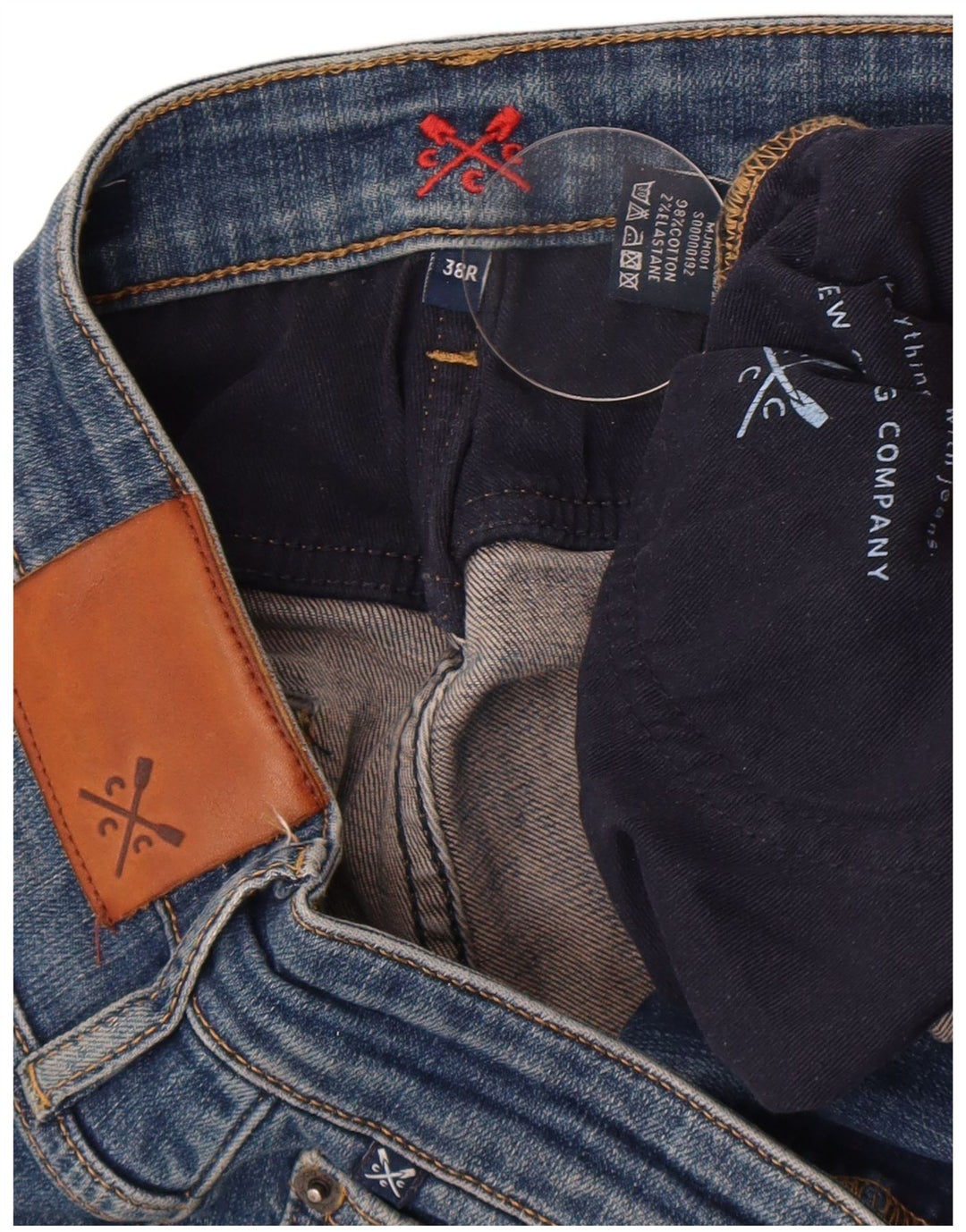 Besætningstøj Herre Regular Straight Jeans W38 L27 Blå Bomuld