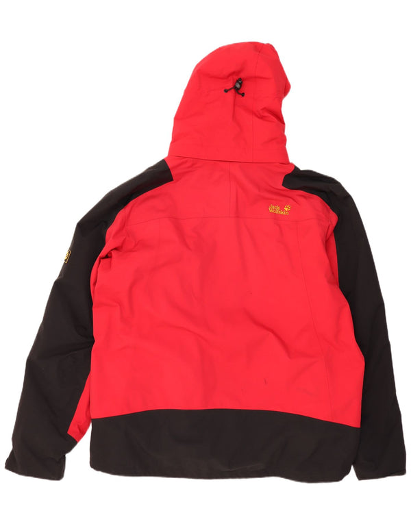 JACK WOLFSKIN Herre Hættevindjakke UK 48 4XL Rød Colourblock