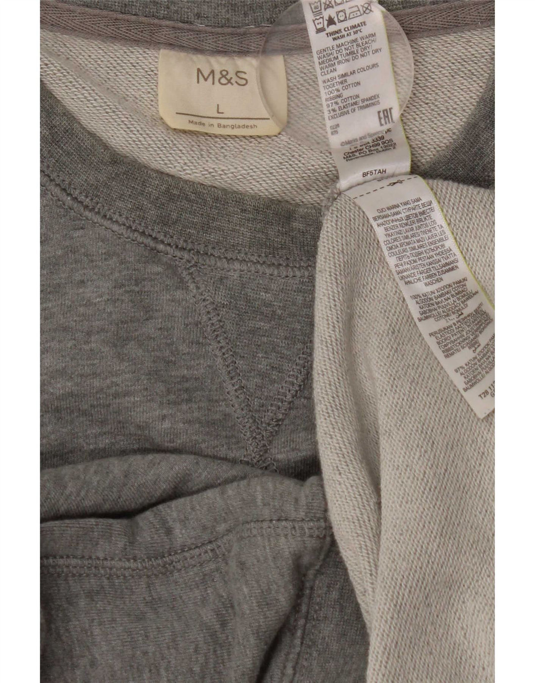 Marks & Spencer Sweatshirt til mænd, stor grå bomuld