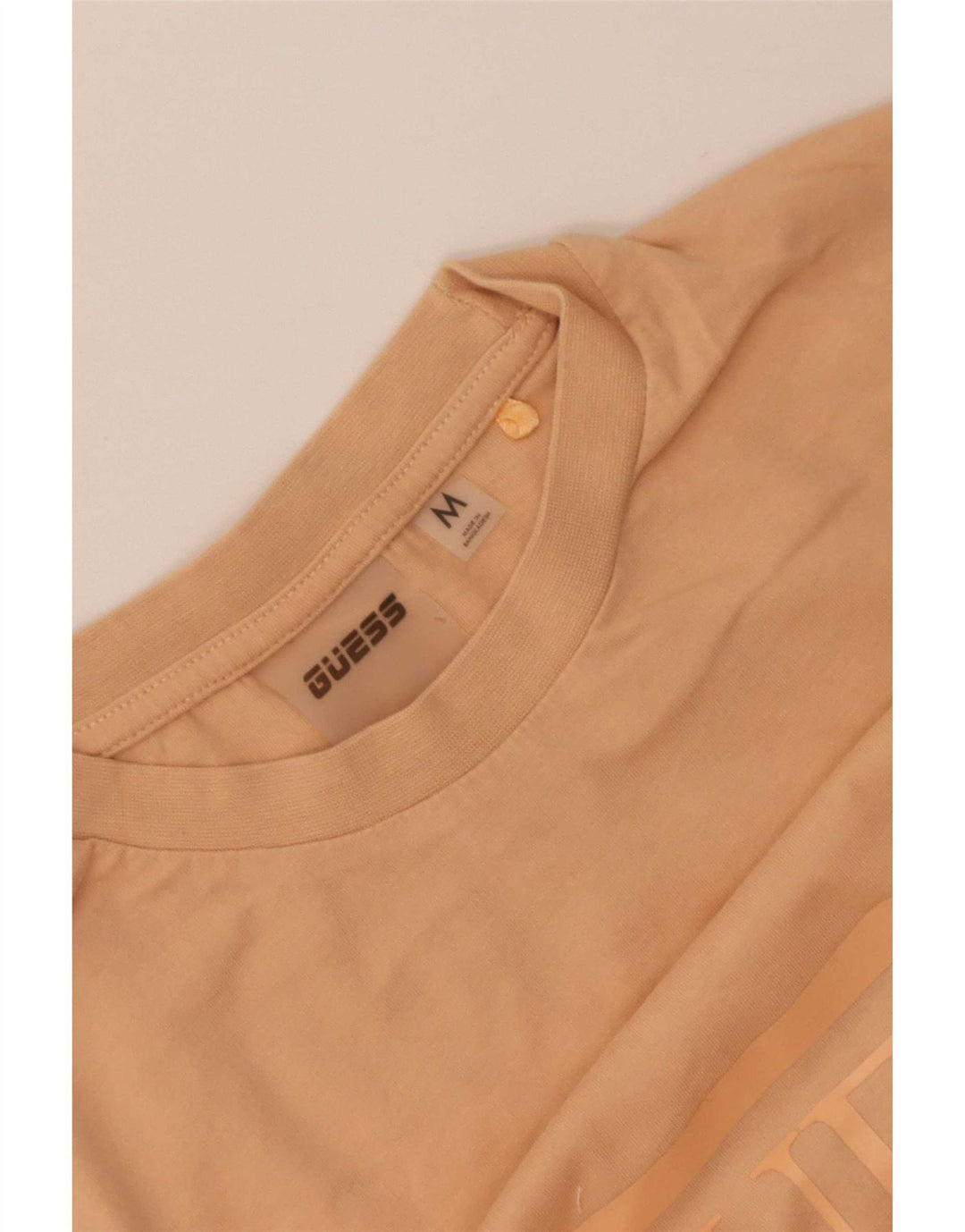 Guess Womens Crop Graphic T-Shirt Top UK 12 Medium Orange