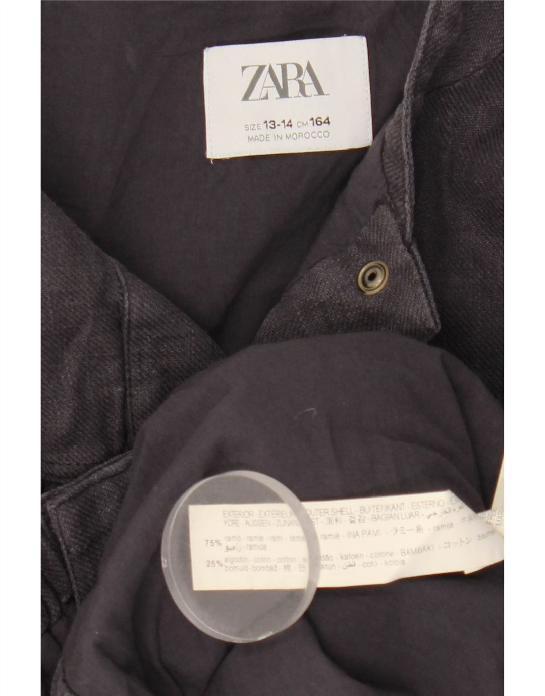 Zara Girls Utility Jacket 13-14 år Navy Blue Ramie