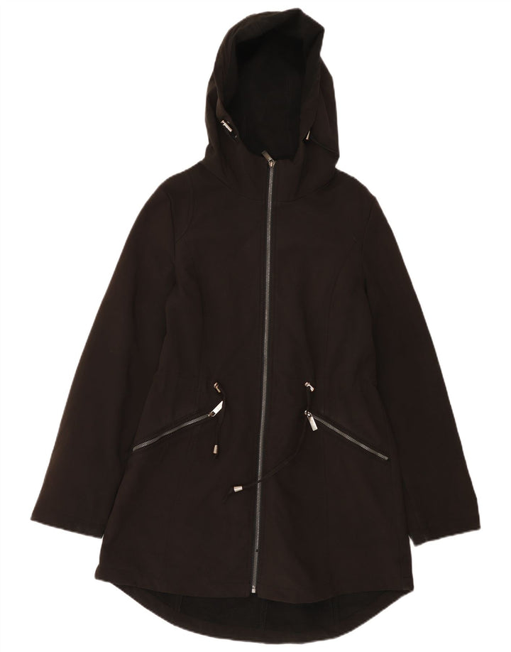 French Connection Dame Hooded Windbreaker Coat UK 10 Small Black