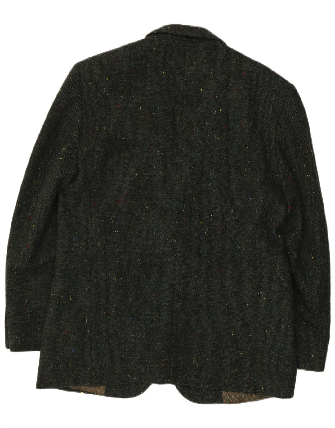 Benetton Herre 2-knaps blazerjakke IT 50 Stor Grøn Flecked Uld