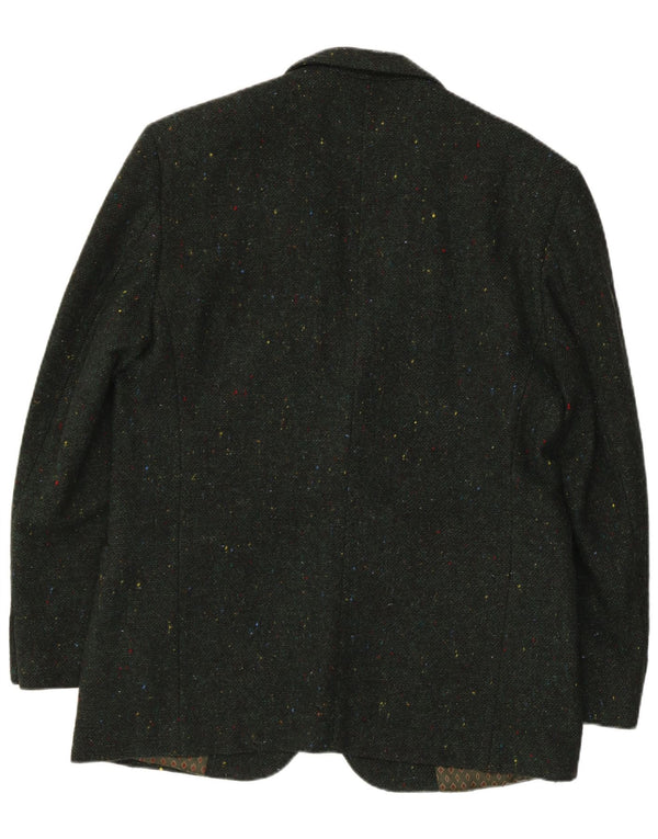 Benetton Herre 2-knaps blazerjakke IT 50 Stor Grøn Flecked Uld