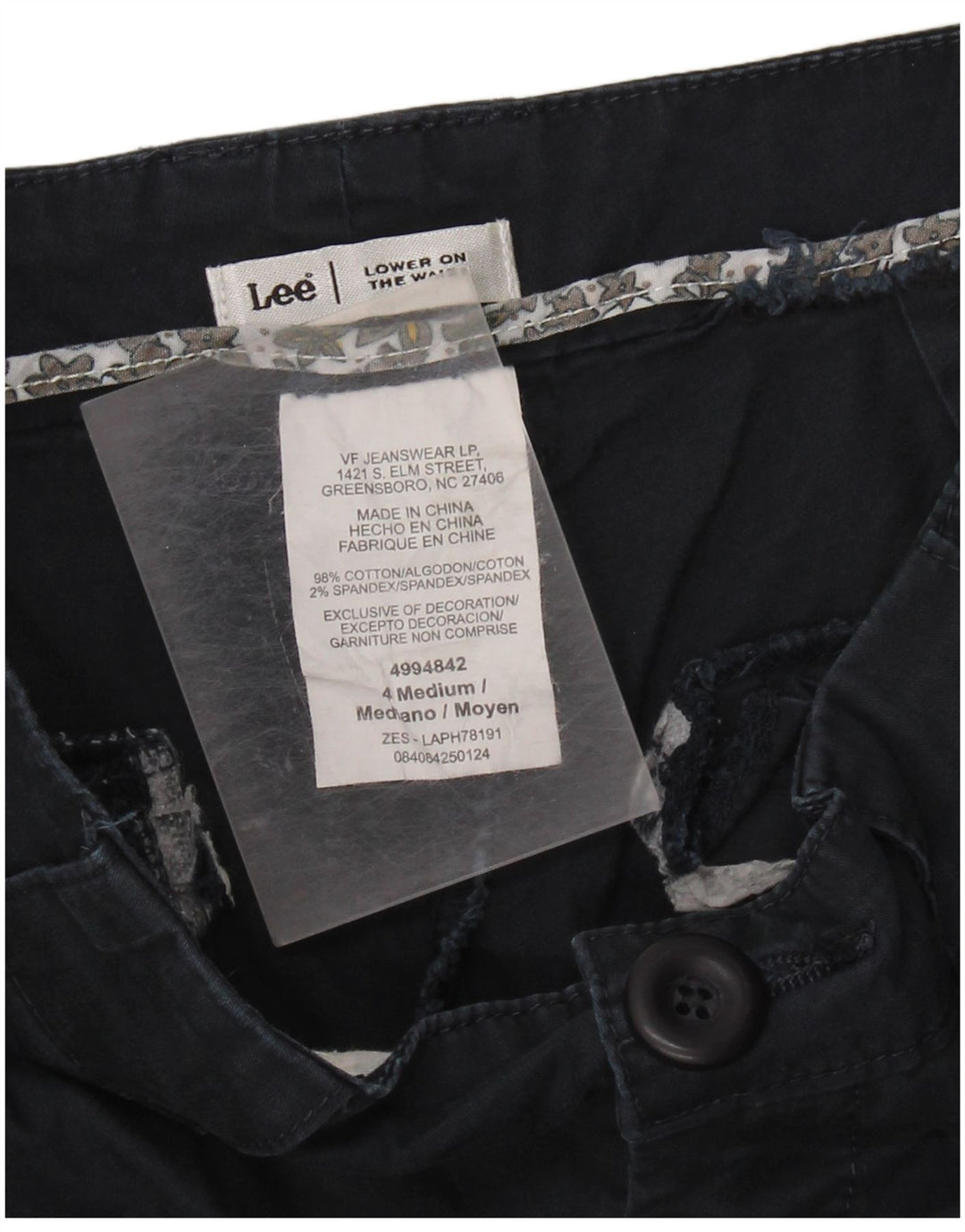 Lee Dame Lavtalje Capri Bukser US 4 Small W28 L20 Marineblå Bomuld