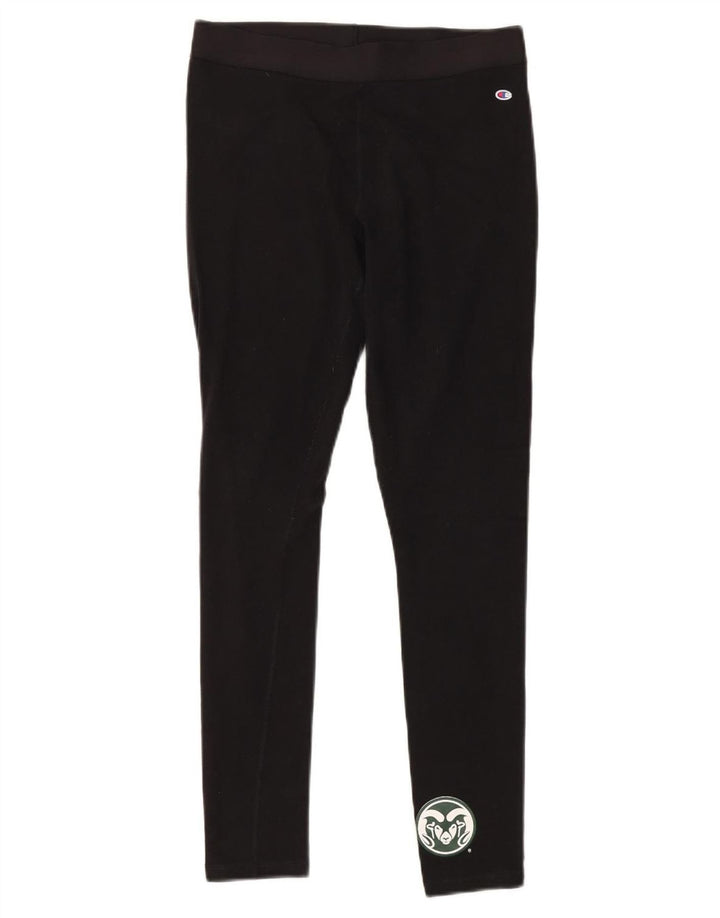 CHAMPION Womens Colorado State Rams Leggings UK 12 Medium Black Bomuld