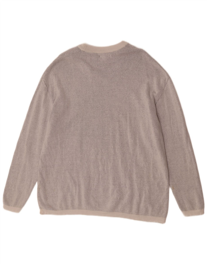 Zara Herre Grafisk Boat Neck Jumper Sweater Medium Grå Bomuld