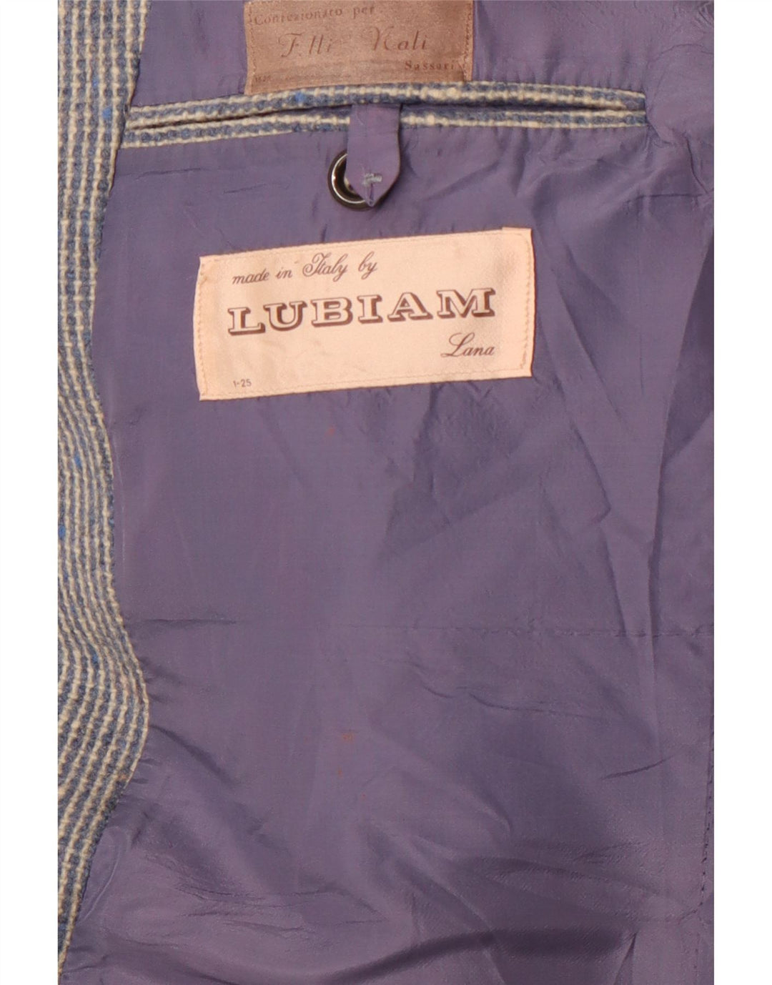 LUBIAM Herre 3-knaps blazerjakke UK 38 Medium Blue Check