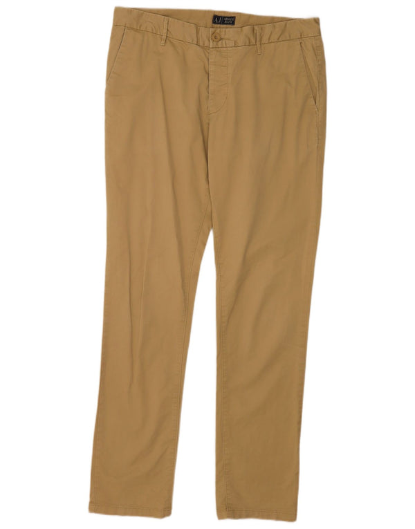Armani Herre Slim Chino Bukser EU 50 Large W36 L32 Beige Bomuld