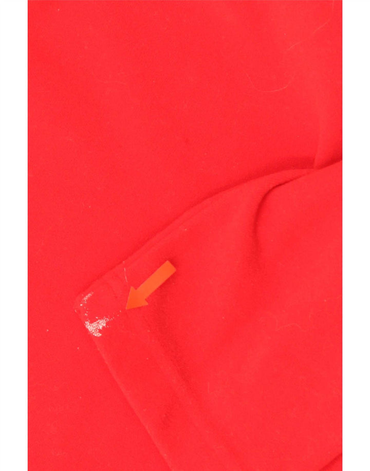 Adidas Dame Grafisk Zip Neck Fleece Jumper UK 16 Large Rød Polyester