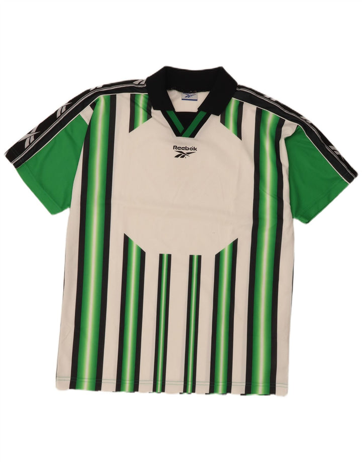 Reebok Herre grafisk poloshirt Stor grøn stribet polyester