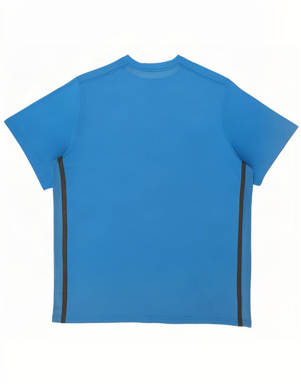 Nike herre Dri Fit T-shirt top 2XL blå geometrisk polyester