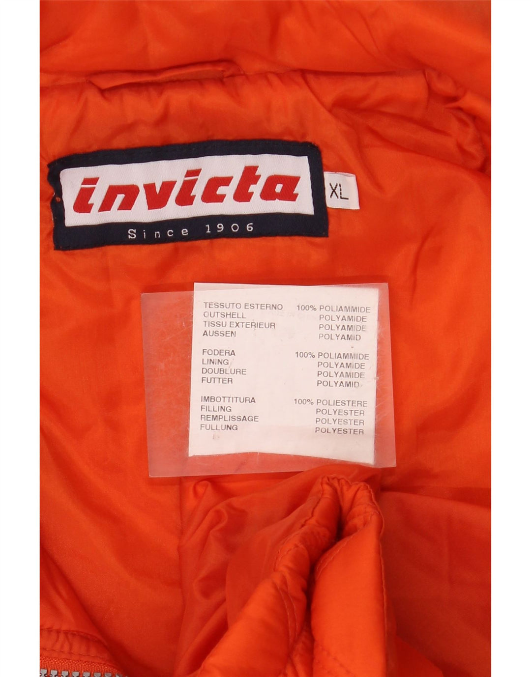 INVICTA Herre Quiltet Gilet UK 42 XL Orange Polyamid