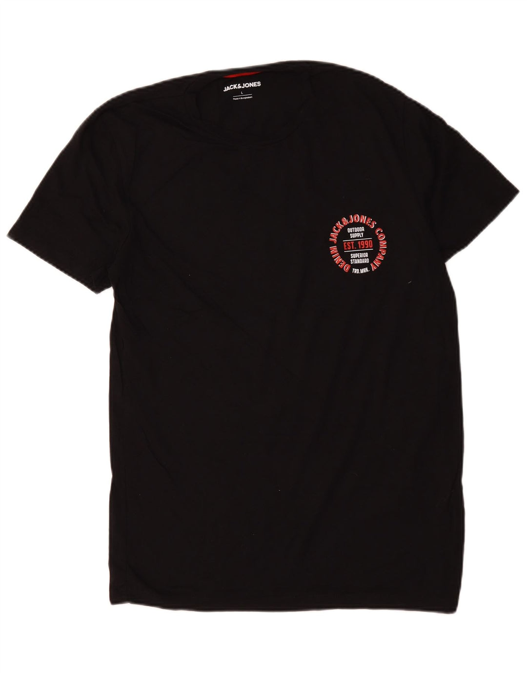 Jack & Jones Herre grafisk T-shirt Top Stor sort bomuld