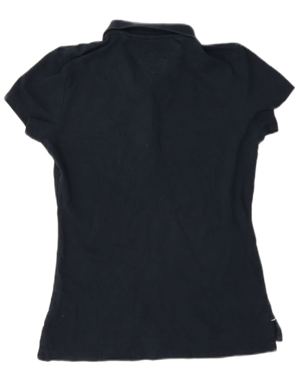 Tommy Hilfiger Dame Slim Fit Polo Shirt UK 10 Small Navy Blue Bomuld