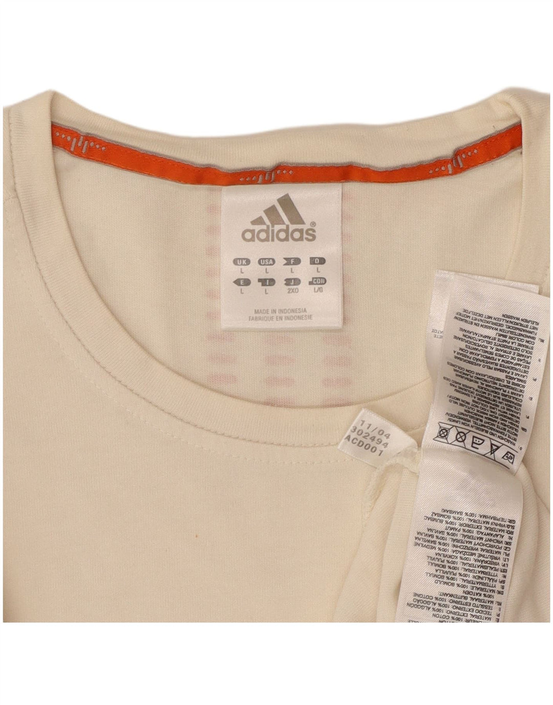 ADIDAS Grafisk T-shirt til mænd, stor off-hvid bomuld