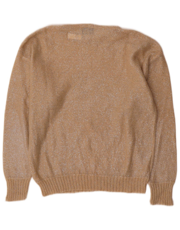 Colombo Dame Boat Neck Jumper Sweater UK 12 Medium Beige Geometrisk