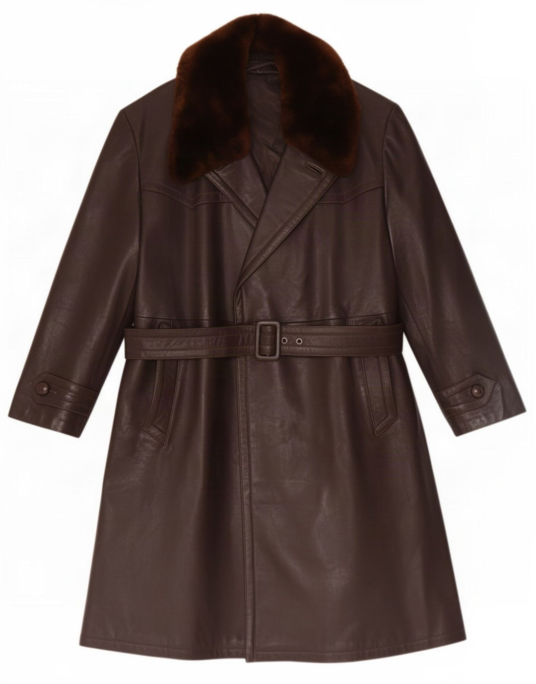 Vintage læderfrakke til kvinder UK 16 Large Brown