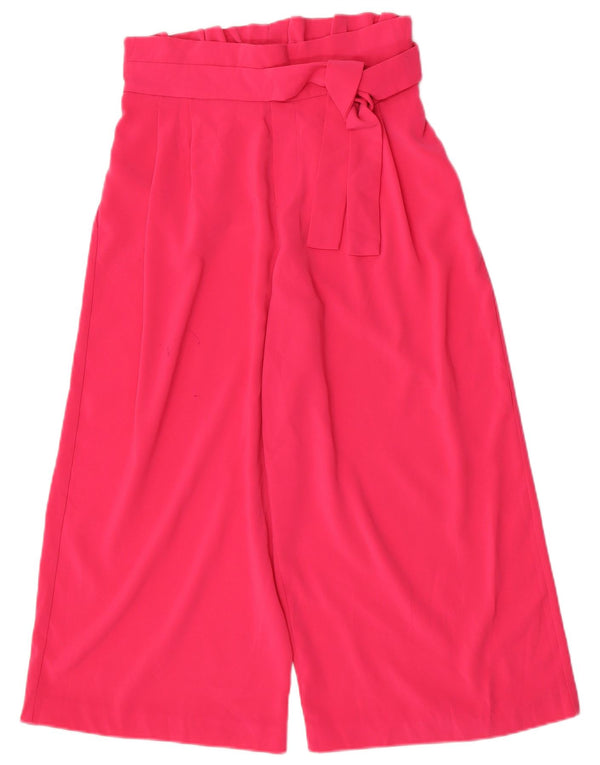 Zara Dame Højtalje Brede Ben Capri Bukser Medium W28 L22 Pink