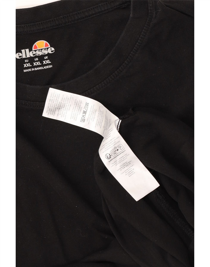 Ellesse Herre T-Shirt Top 2XL Sort Bomuld