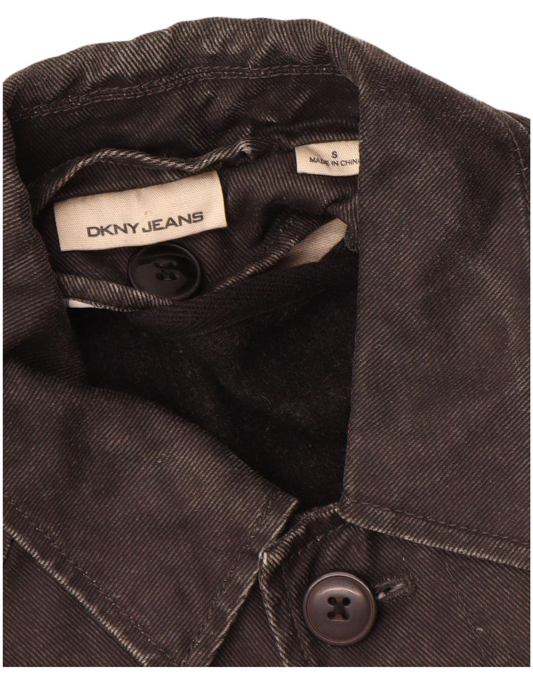 Dkny Herre Denim Coat UK 36 Small Black Ramie